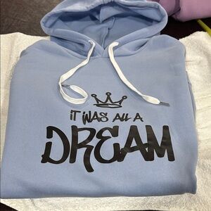 BIGGIE Blue Hoodie with Graphic Print